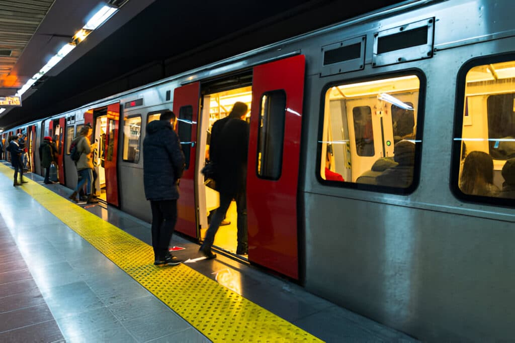 A subway car.